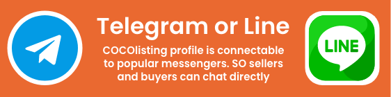 COCOlisting profile is connectable to popular messengers. SO sellers and buyers can chat directly